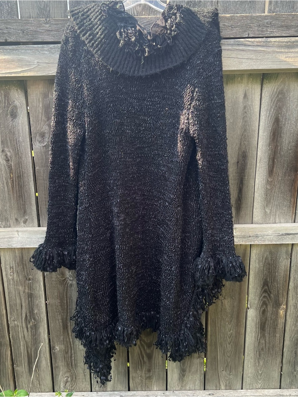 Pretty Angel Black Textured Open-Front Women's Sweater Cardigan - Picture 5 of 5